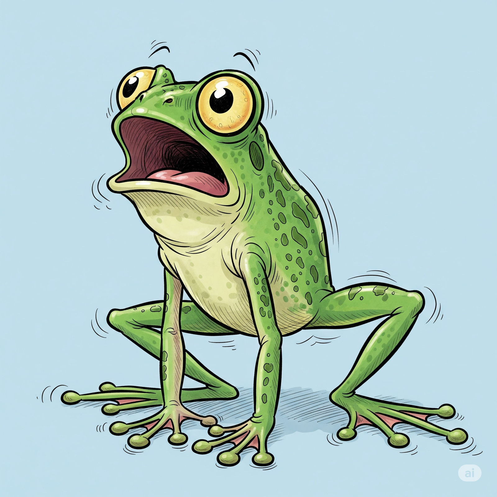 Surprised frog
