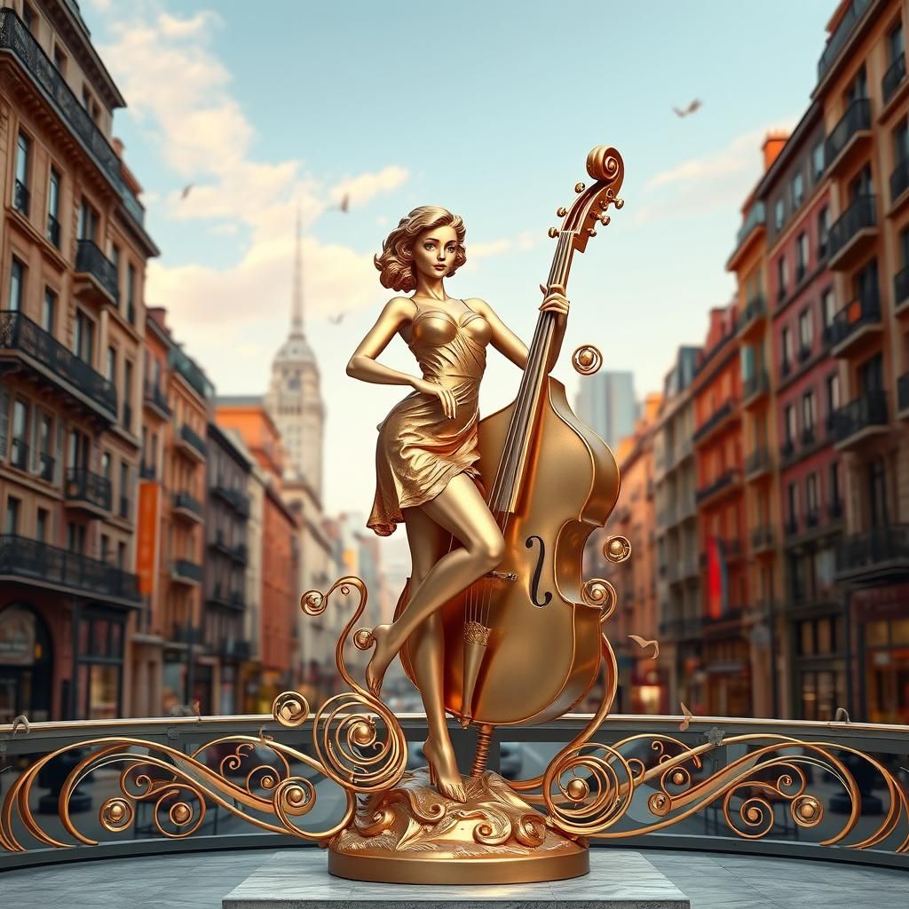 Grim Reaper Musician Playing Double Bass