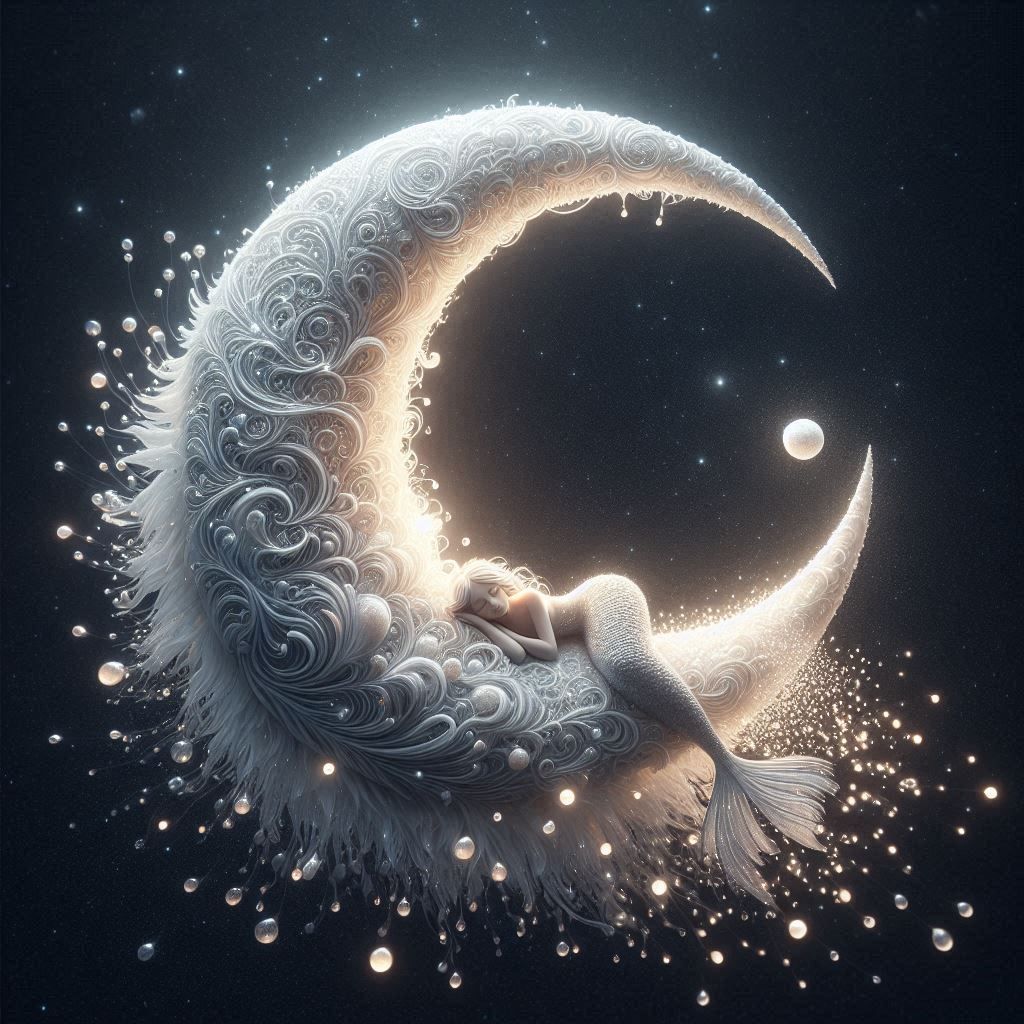 A dreamy crescent moon