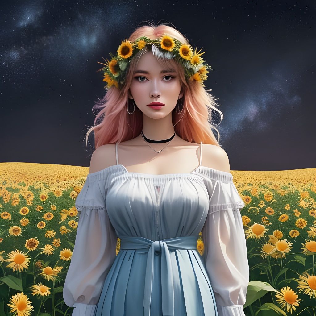 Celestial Floral Arrangement with Vibrant Colors