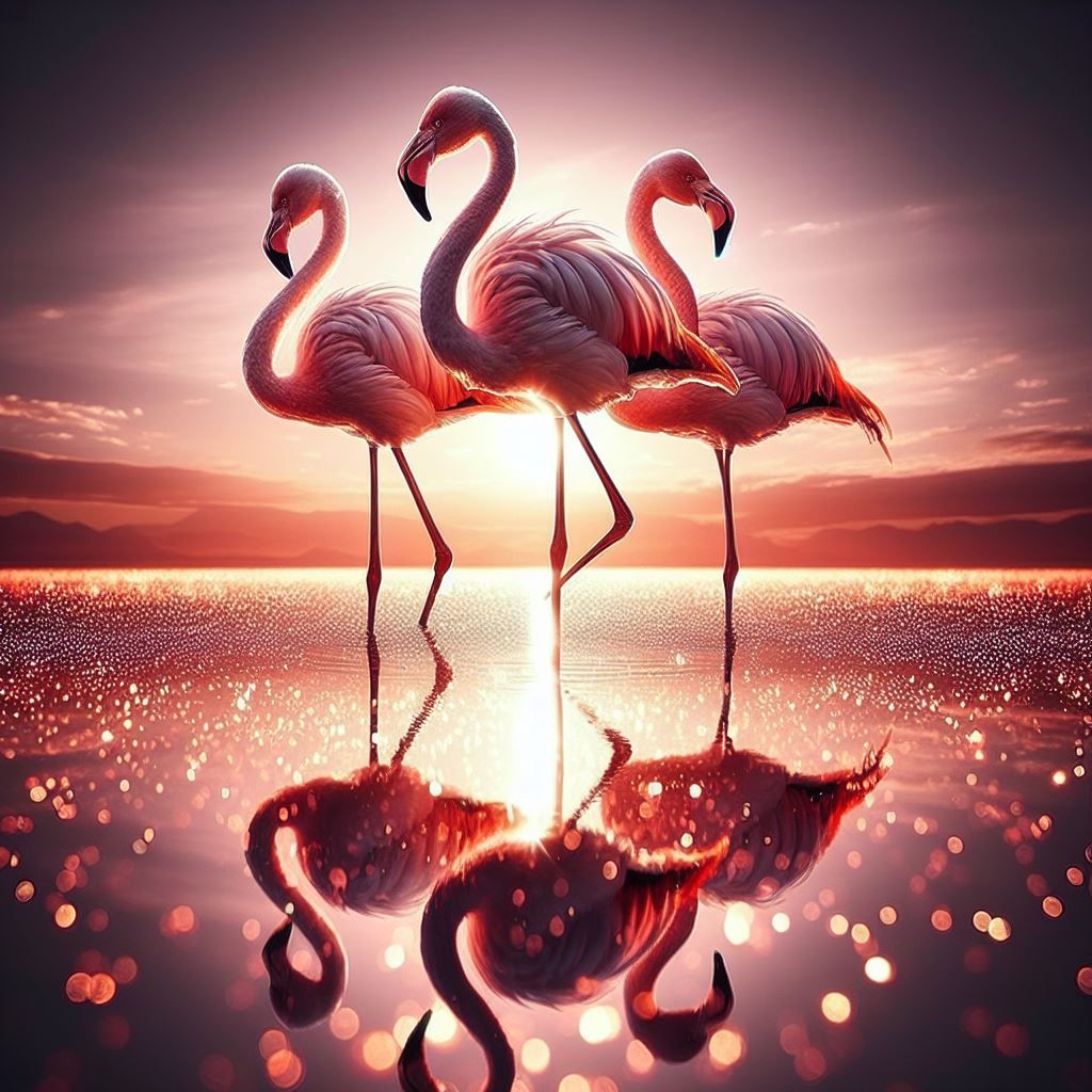 Flamingos  by @Maria