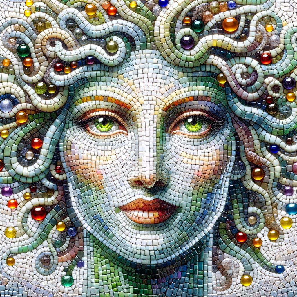 Medusa mosaic - AI Generated Artwork - NightCafe Creator