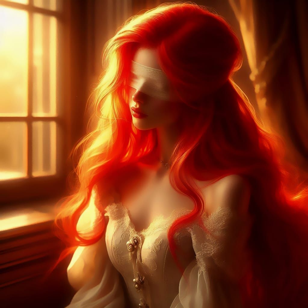 Red head blindfold