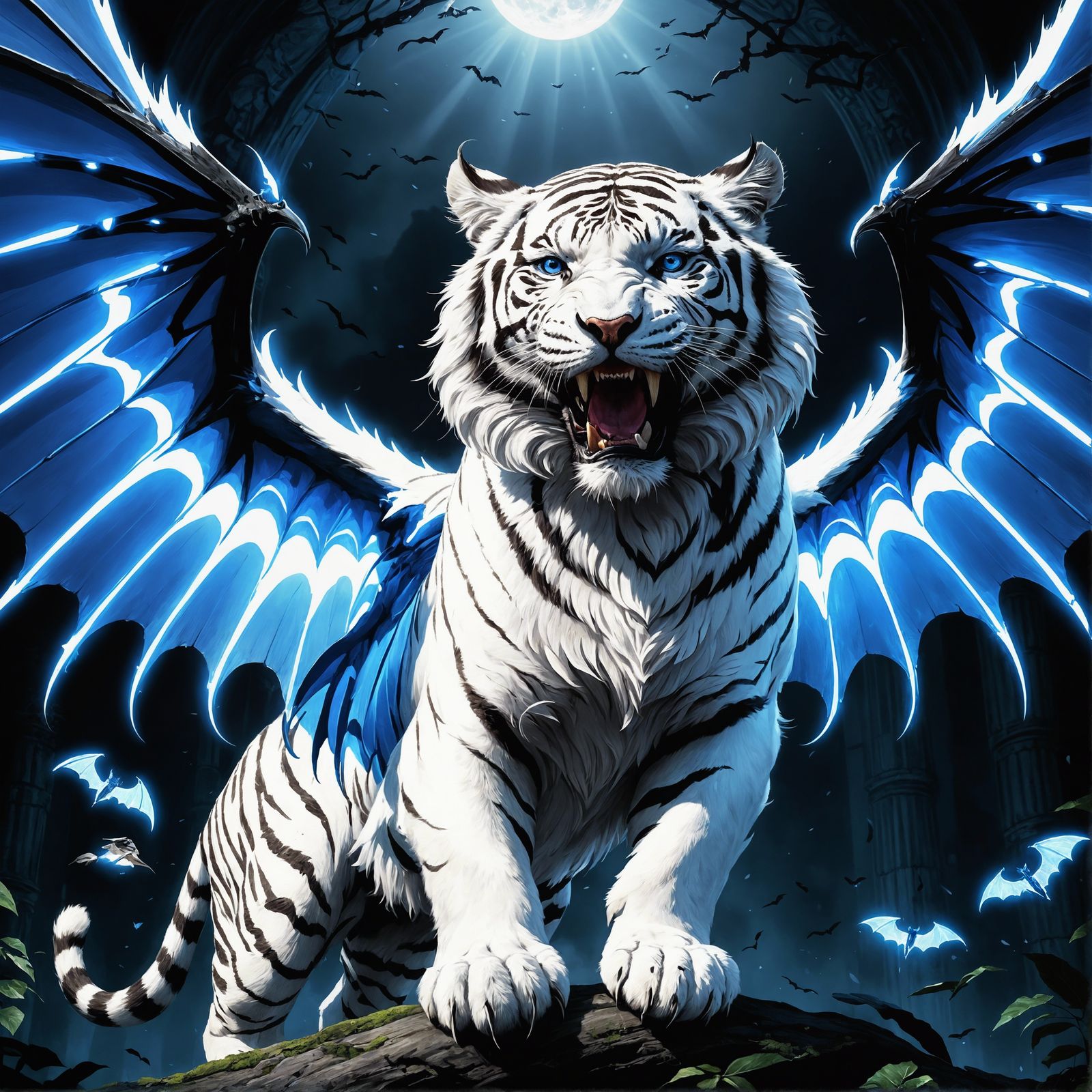 Creative Upscale White Tiger