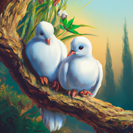 Beautiful Doves - AI Generated Artwork - NightCafe Creator