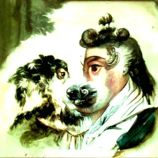18th century dog person portrait