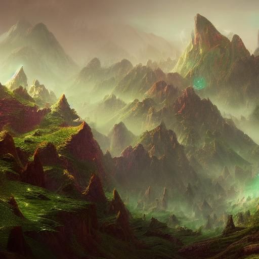 beautiful shiny emerald kale detailed matte painting, deep c...
