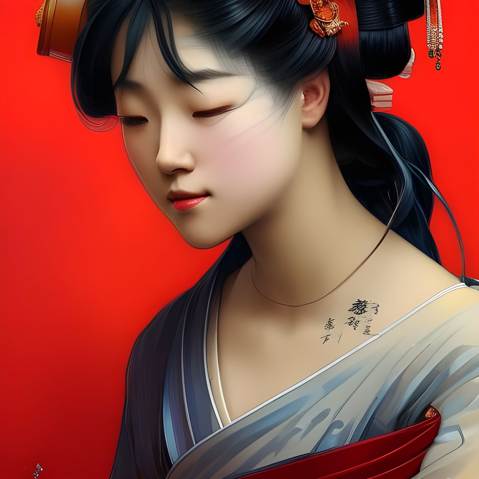 Beautiful Japanese Geisha - AI Generated Artwork - NightCafe Creator