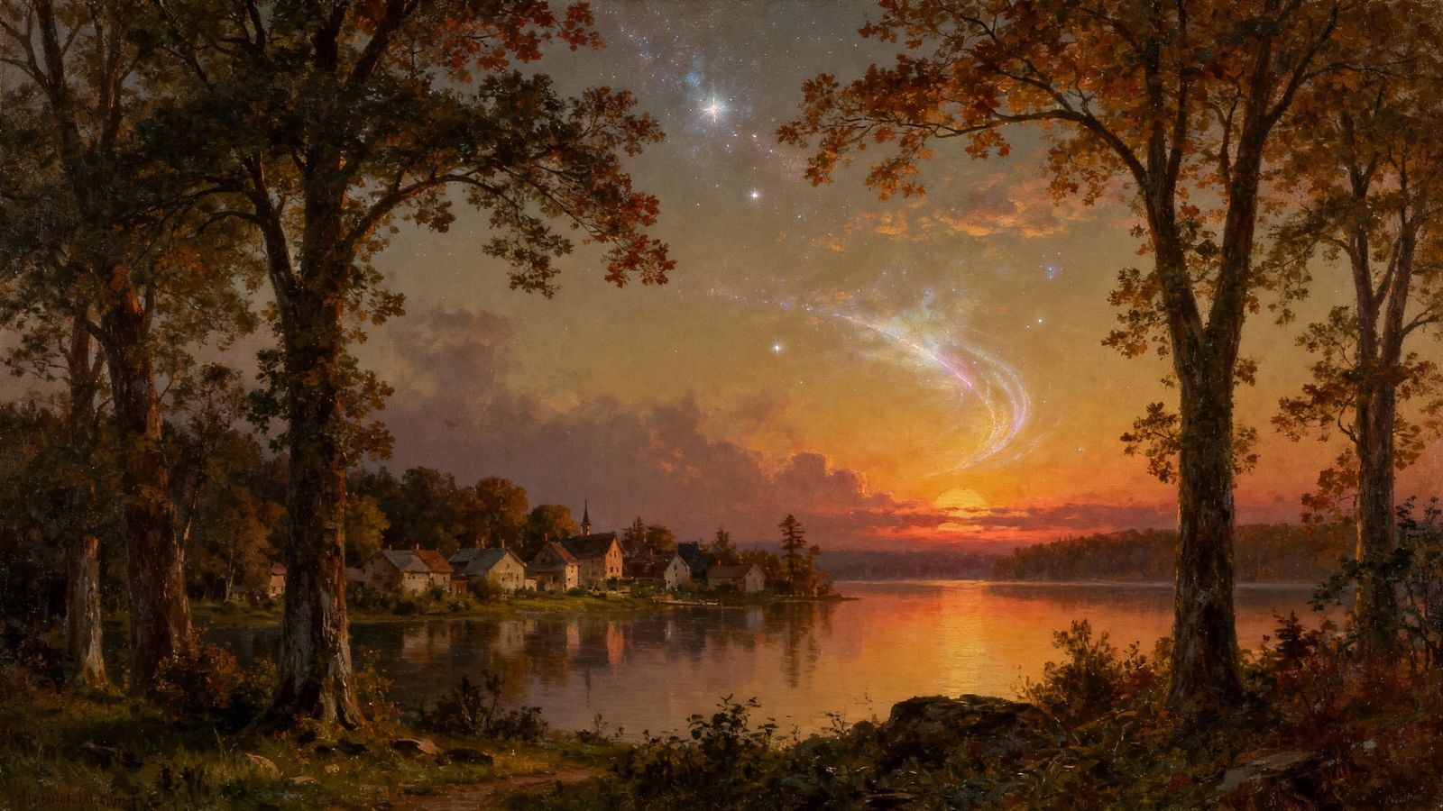 Serene Village Sunset  by @Snow In Fire