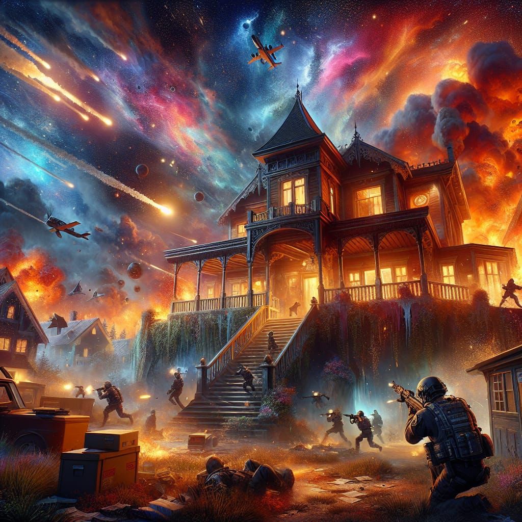 realistic action-packed image of **Visuals**: Safe house und...
