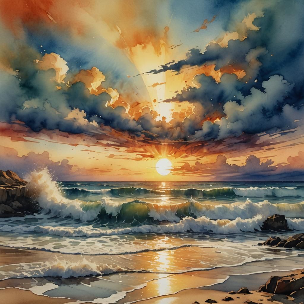 beach sunset  by @KLm