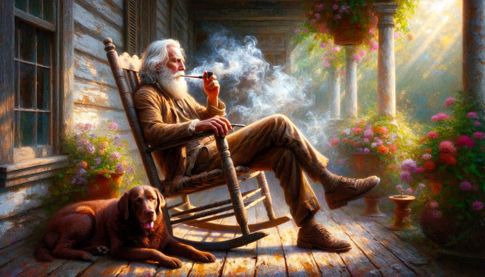 The smoking old man