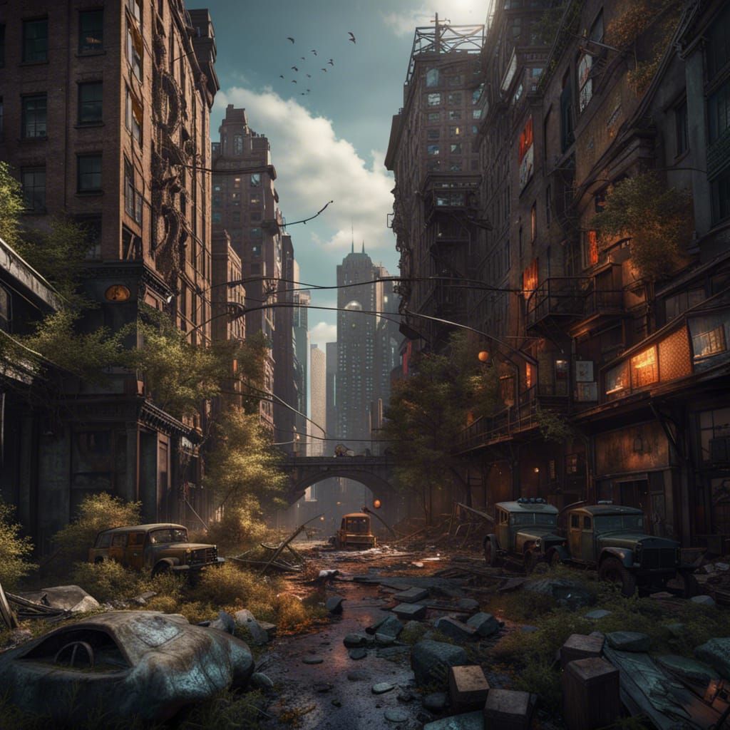 Post apocaliptic new york - AI Generated Artwork - NightCafe Creator