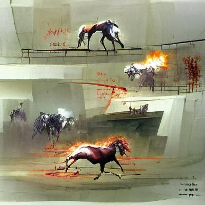 A depiction of a deadly horse concept art