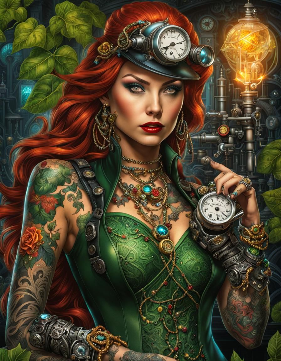 Fantasy AI Art, Woman, Poison Ivy AI Generated Artwork NightCafe