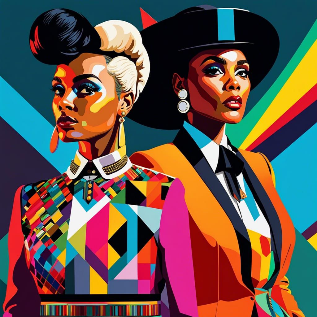 Janelle Monae J. C. Leyen'decker Mondian fashion models sketch ...