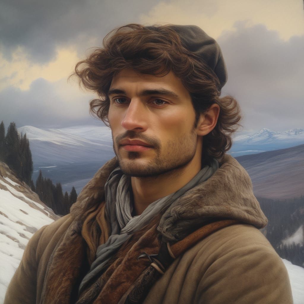 A man in the mountains