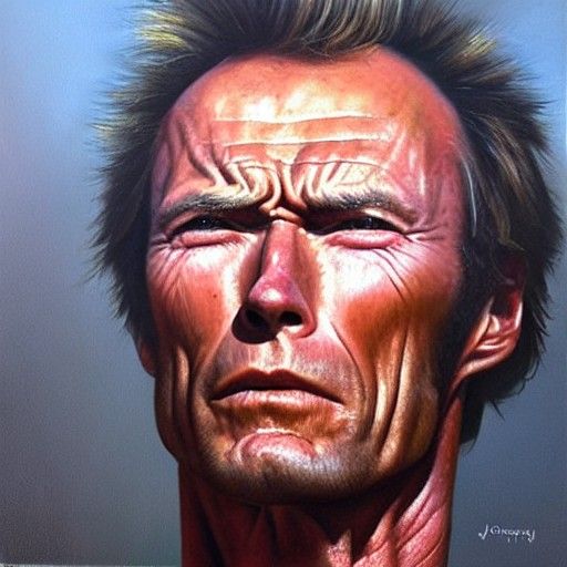 A portrait Of Clint Eastwood, hyper realistic, High detail