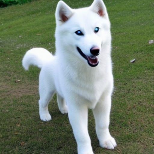 cute white huskies