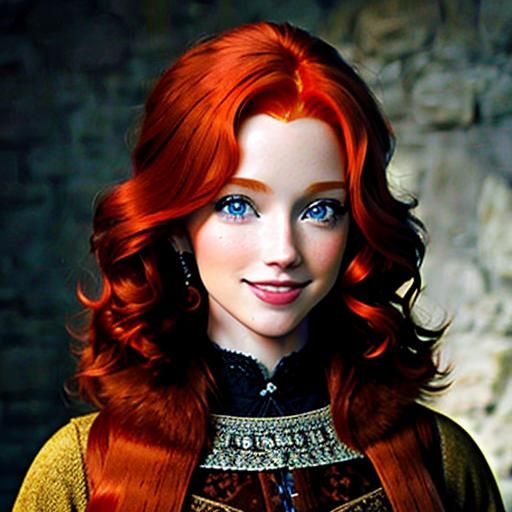 Red haired female AI Generated Artwork NightCafe Creator