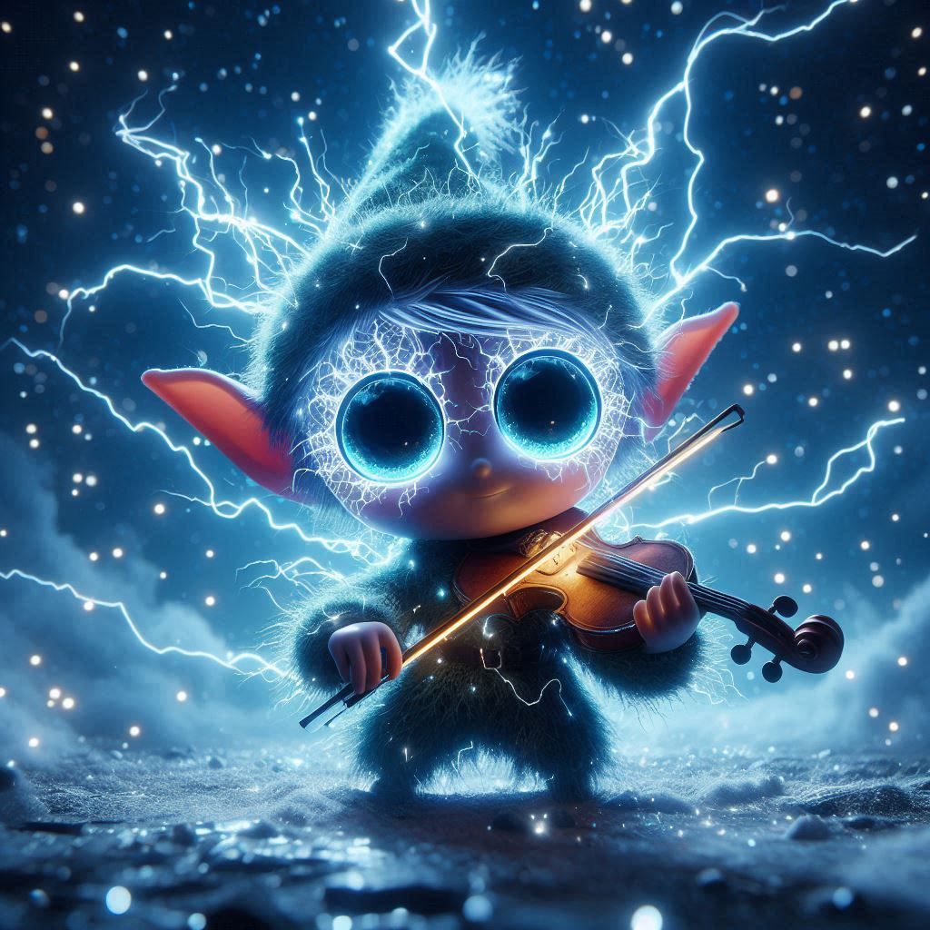 Cute elf violinist magical