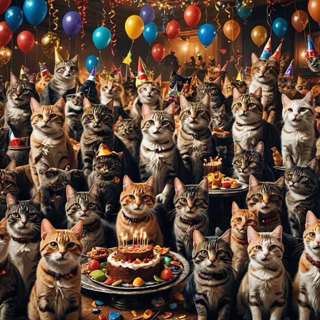 Cats having a party