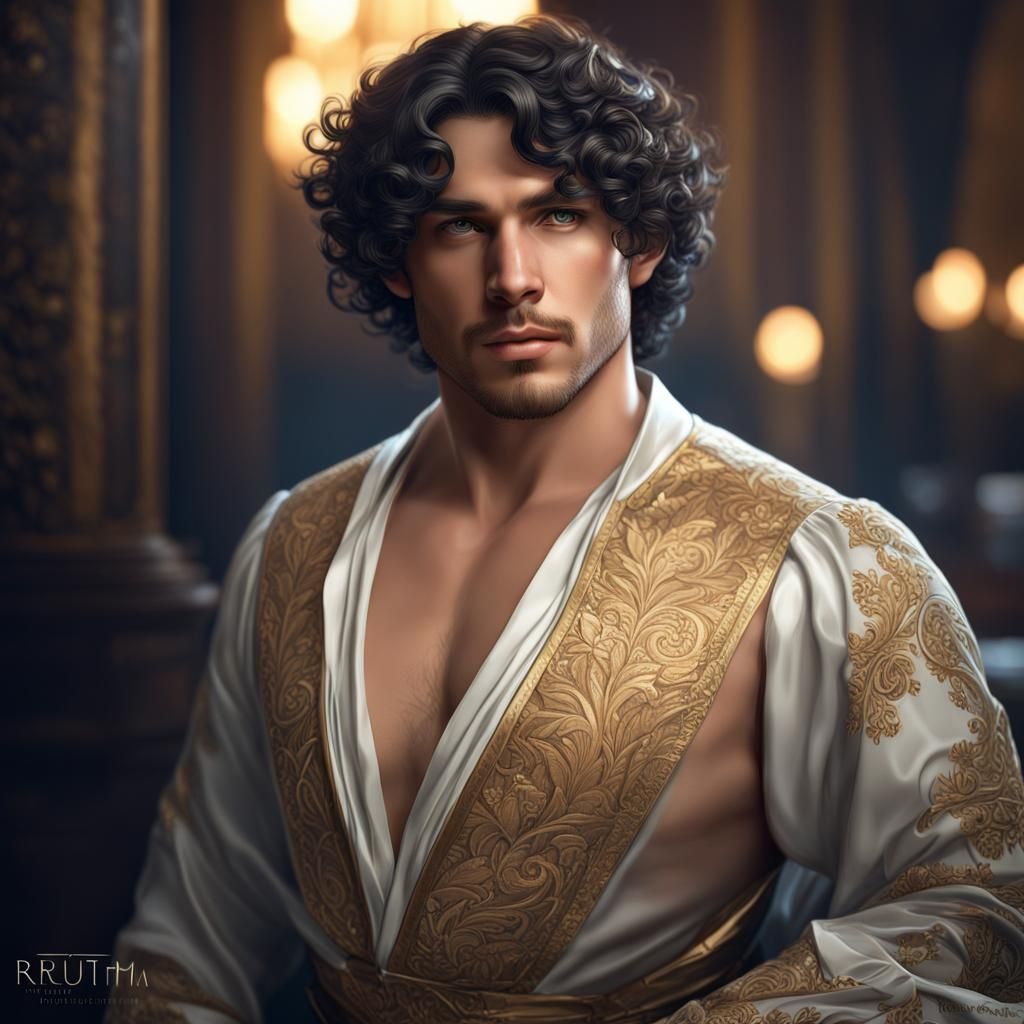 24 year old guy with short black curly hair :: in a beautifu...