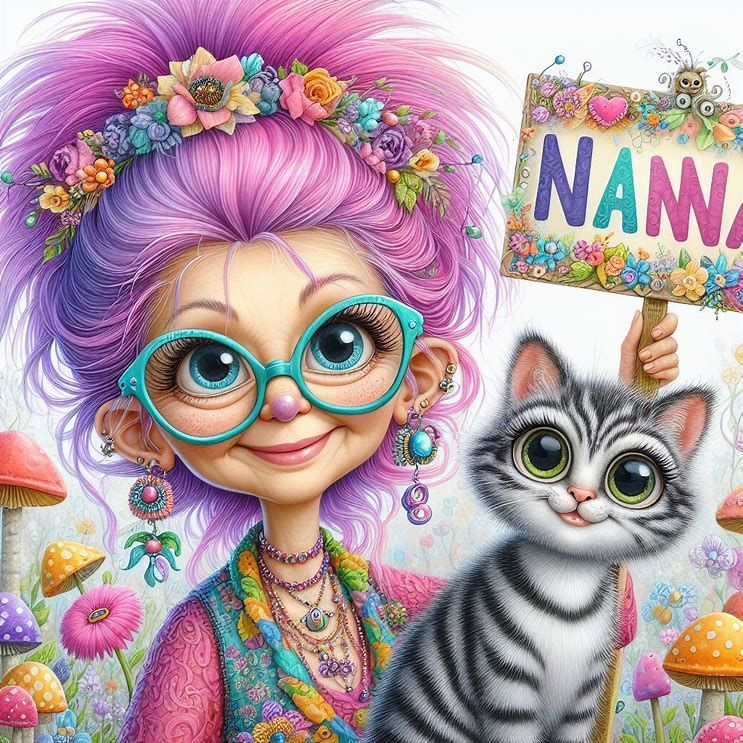 Purple Nana & My Cat, Precious for my granddaughters