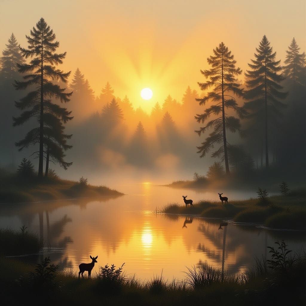 Foggy Forest at Dawn  by @Neverland