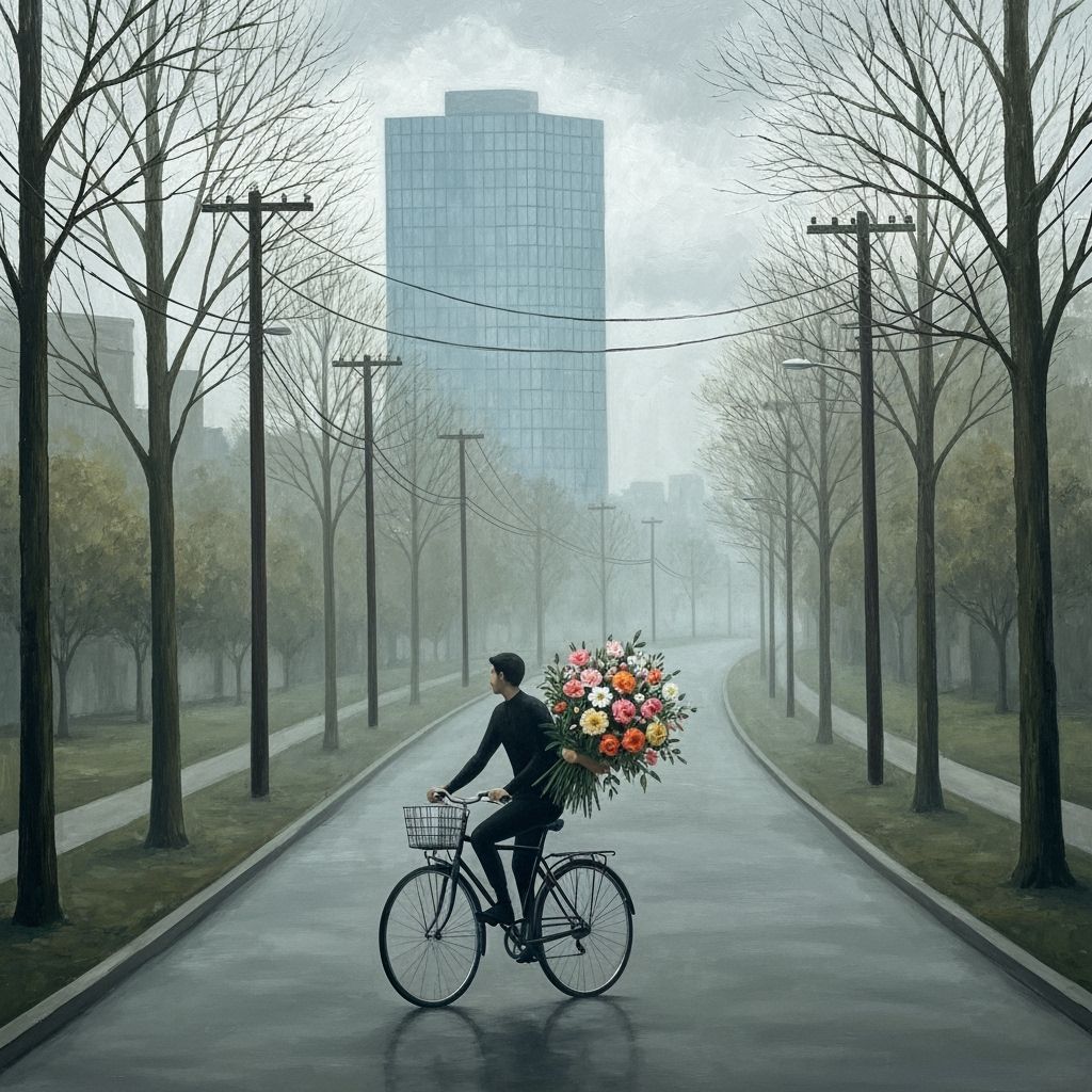 a pine forest hidden beneath morning fog, a rustic wooden fence and rolling hills fade into the darkness, painted in rich, muted tones remin... - Start Image 2