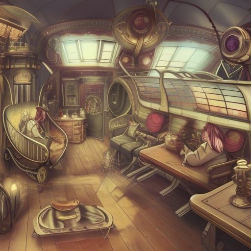 Steam punk house on wheels