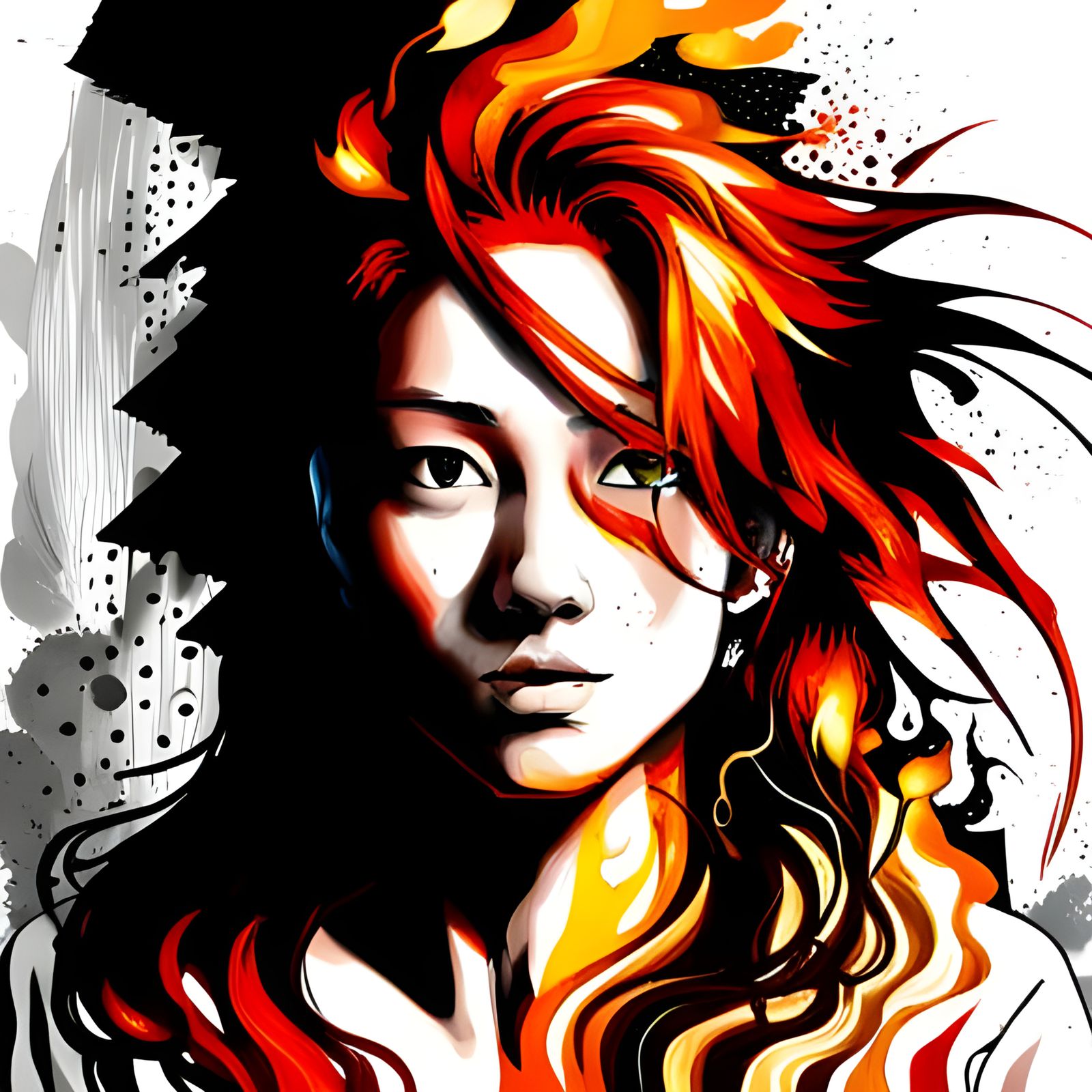 Flame Hair AI Generated Artwork NightCafe Creator