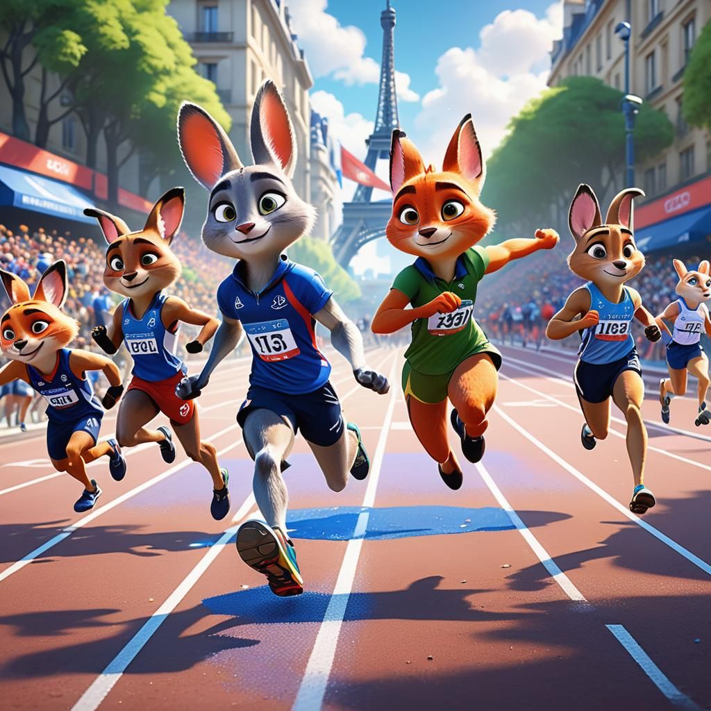 Zootopia Olympics in Paris  by @TheDawgLives