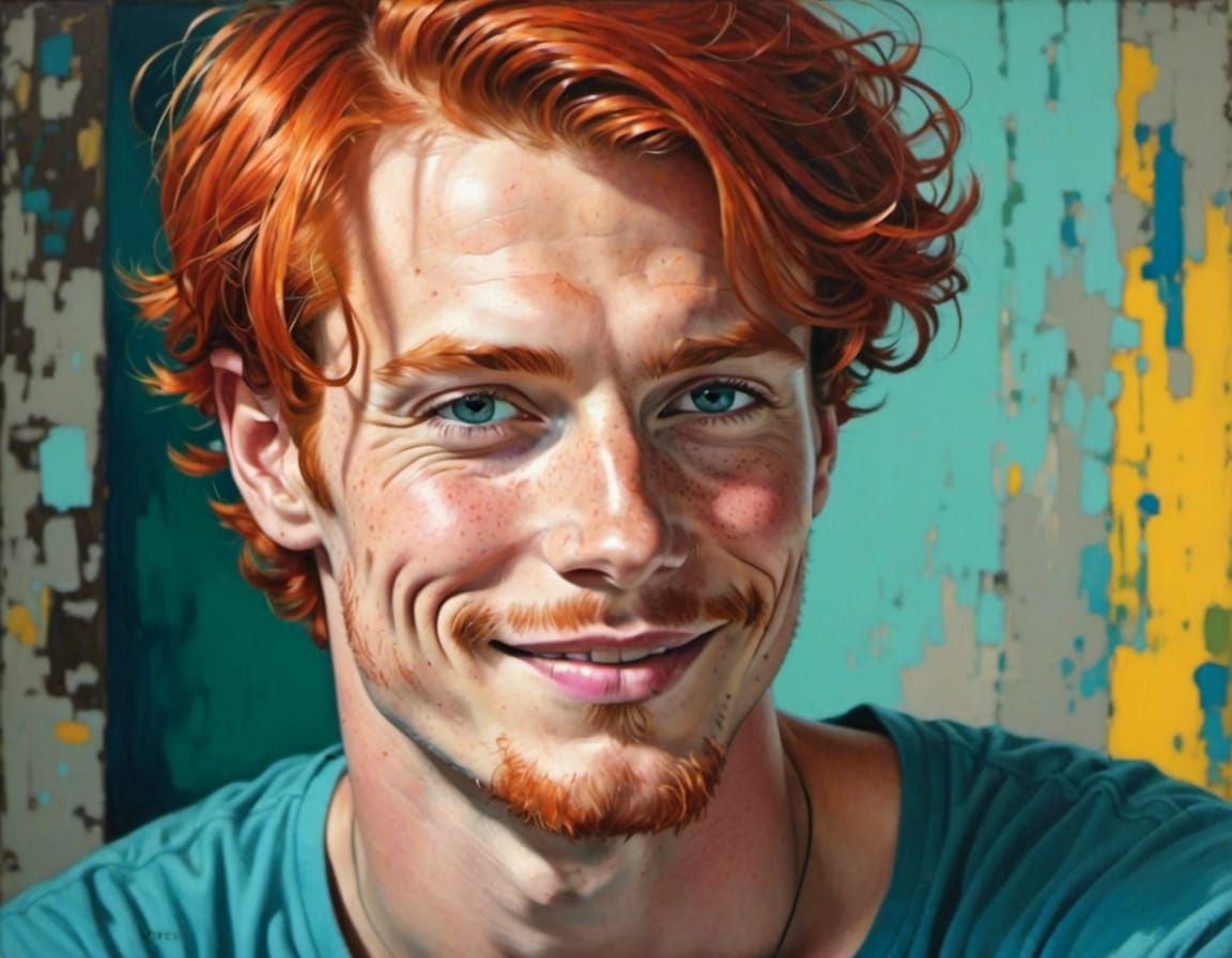 A handsome ginger <lora:Vivid Femme Faces:1.0> 