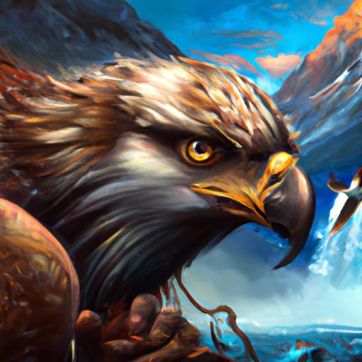 Eagle with blue eyes