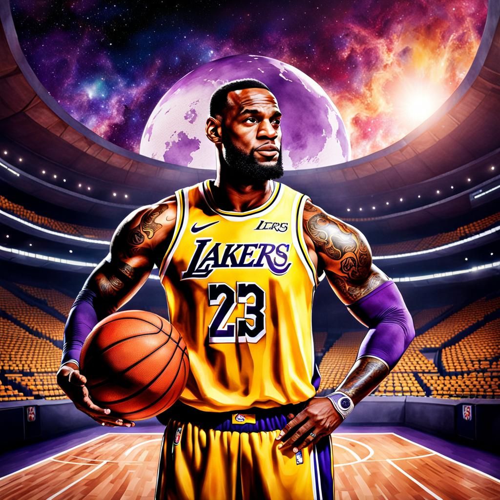 LeBron At A Intergalatic Game - AI Generated Artwork - NightCafe Creator