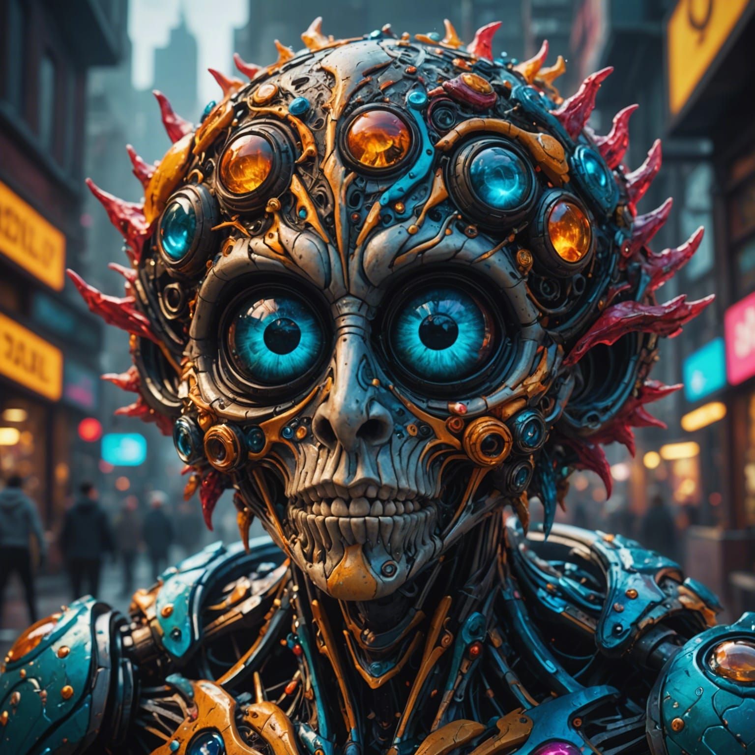 crazy world big deep eyes 64k Photorealistic Highly Detaille...