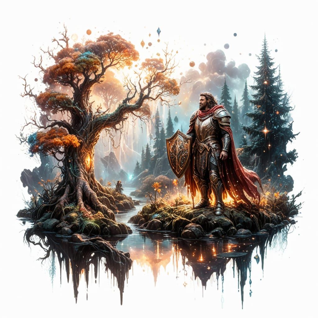 Knight Guards Cosmic Tree 🌳✨🛡️