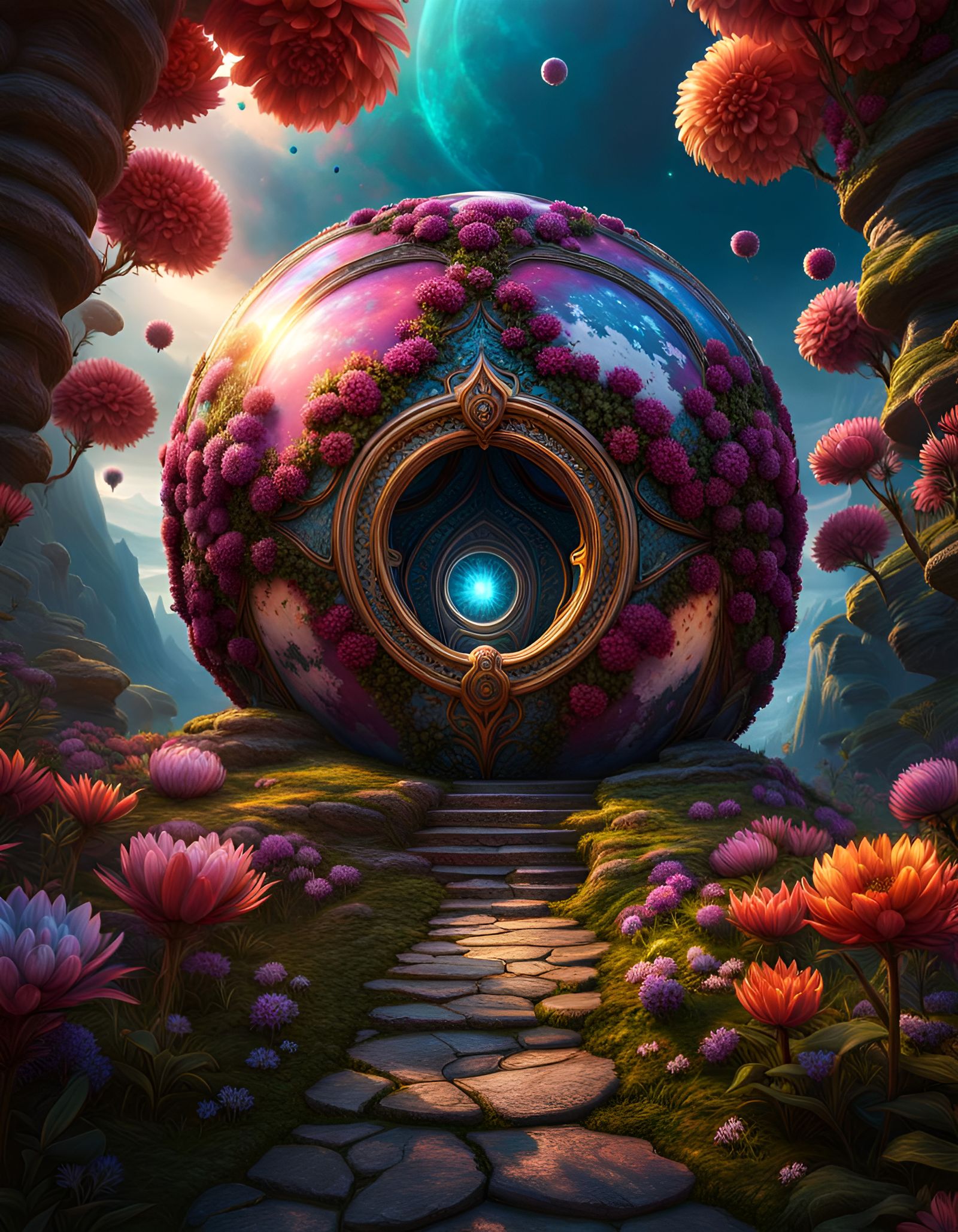 Bohemian Flower Portal to a Higher Dimension