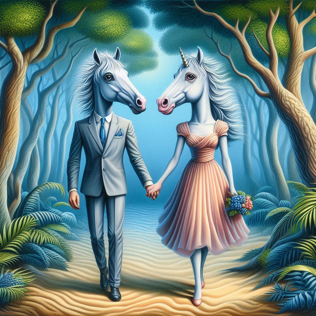 Horse and Unicorn Couple