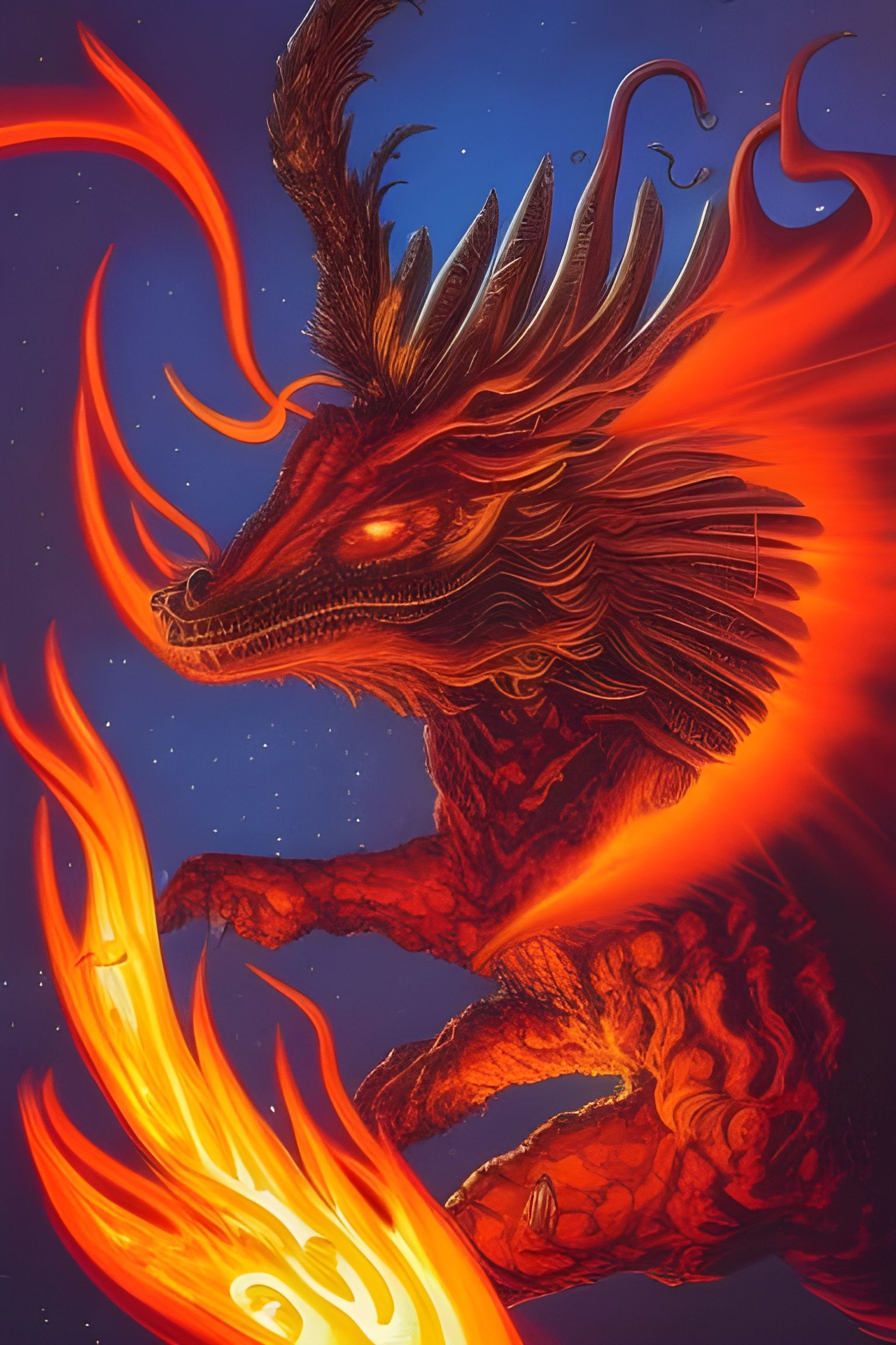 Mystical fire dragon