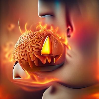 Flaming Pumpkin Head