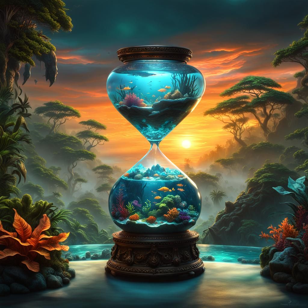 Hourglass Aquarium - AI Generated Artwork - NightCafe Creator