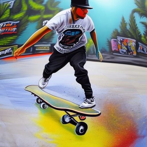 Man on the skateboard AI Generated Artwork NightCafe Creator