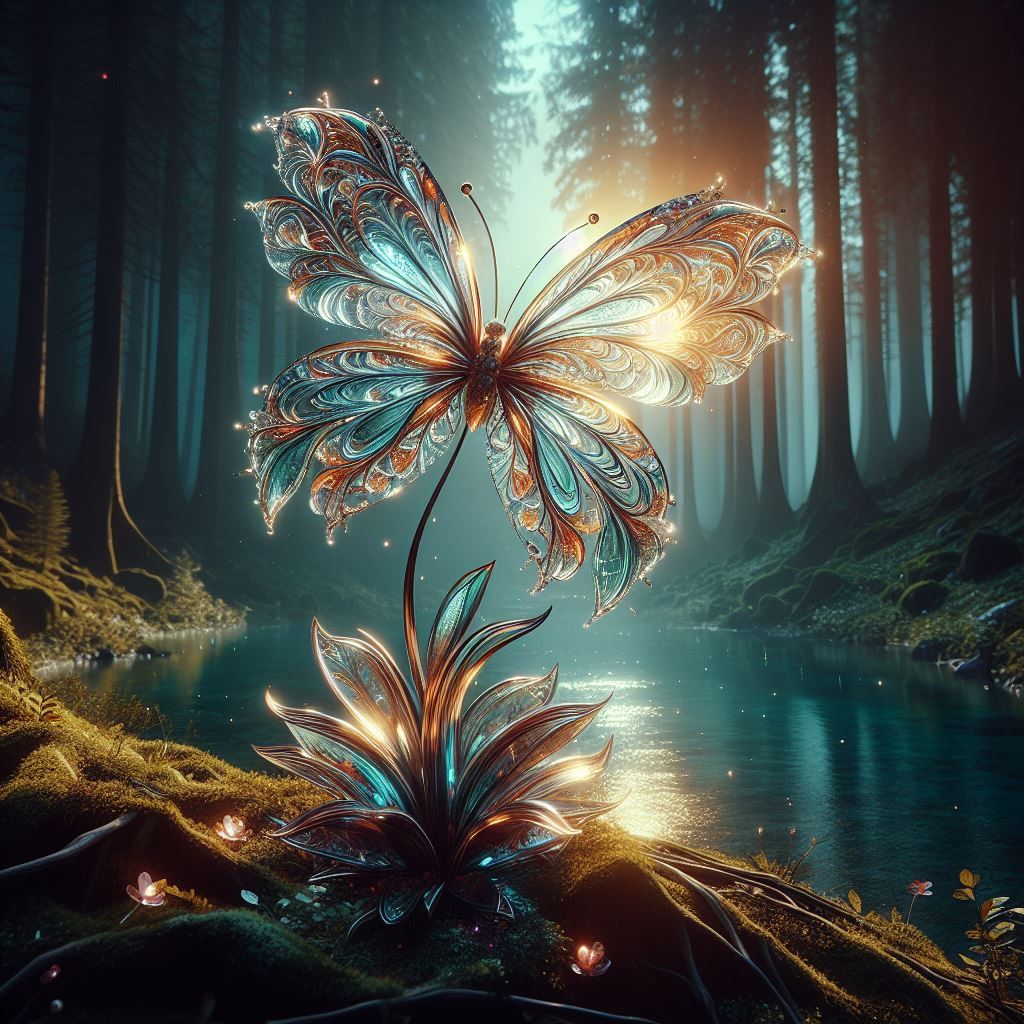 Glass Butterfly Flower