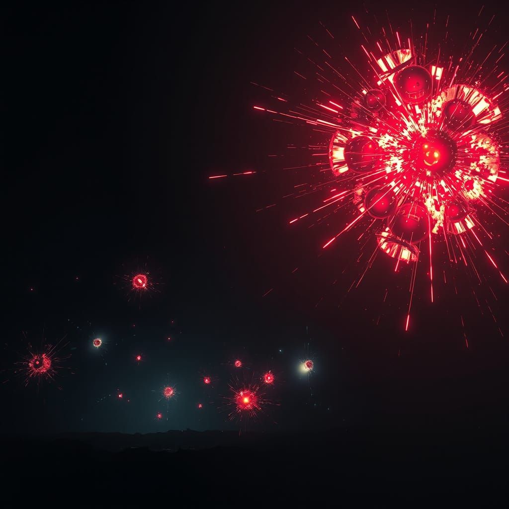 Hyperrealistic Mirrors Reflecting Supernova in Darkness