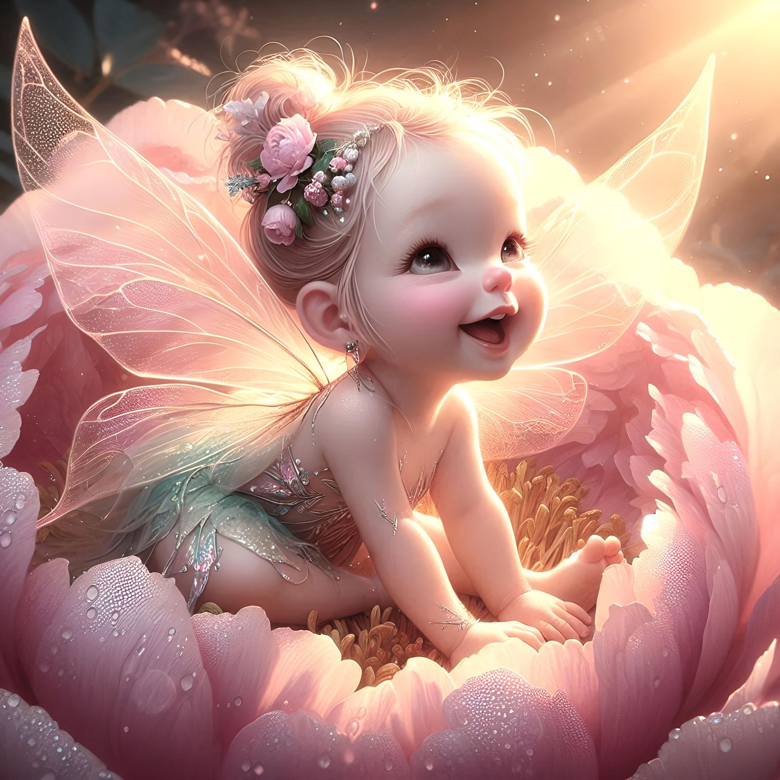 Baby Pink Peony fairy