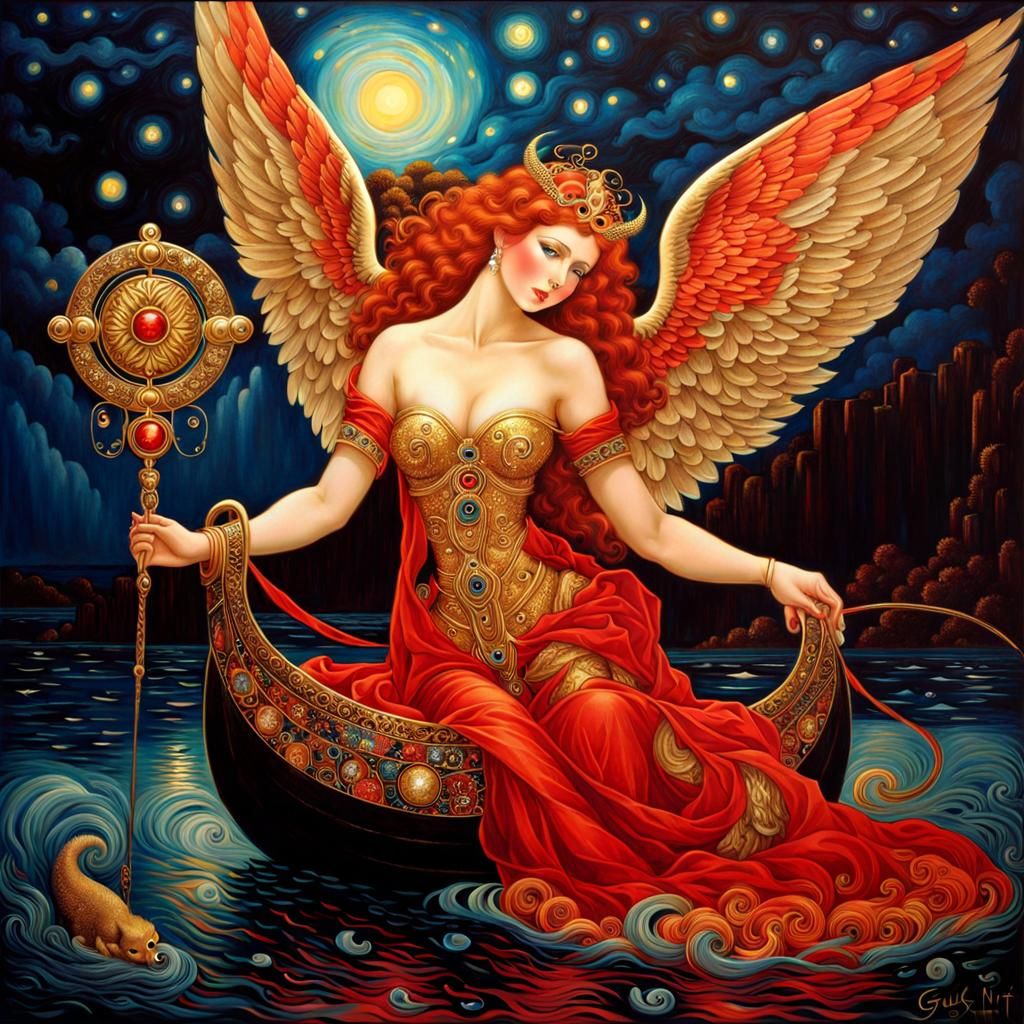 Red Angel, by Gustav Klimt