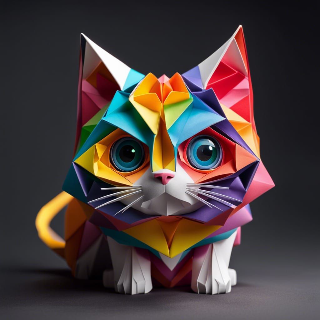 Kitten like an origami