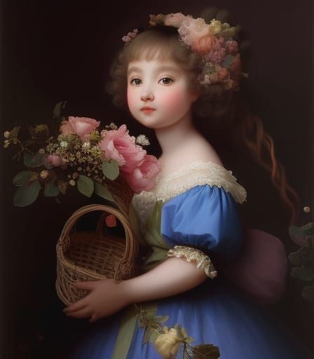 Girl With A Basket Of Flowers pt5